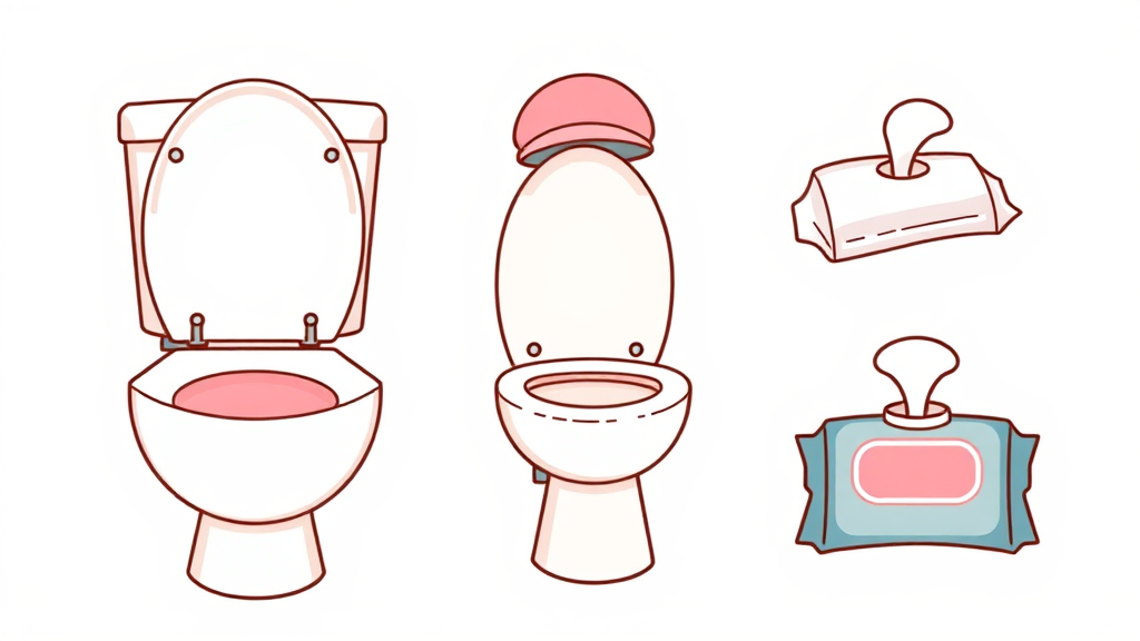 수술 후 회복 돕는 물품 (cartoon 스타일)