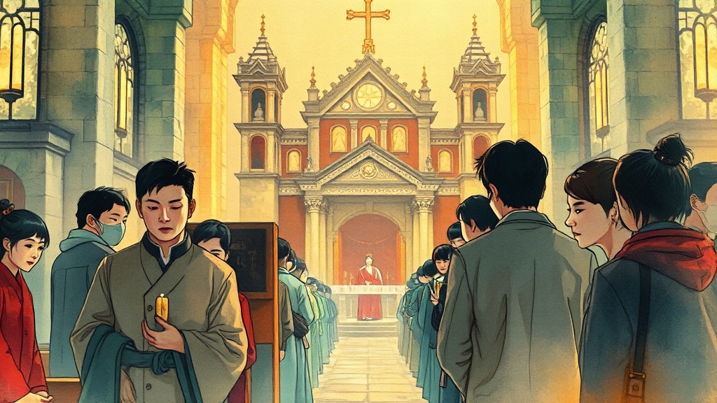 안동 교회 주요 사역 (watercolor 스타일)