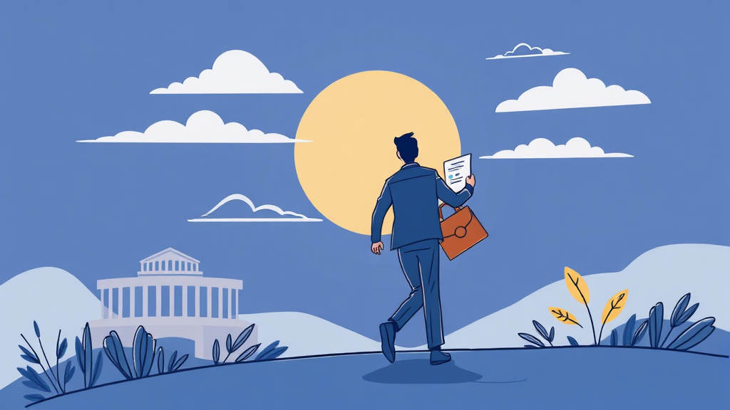 정책자금 대출 자격 조건 및 준비 과정 (illustration 스타일)