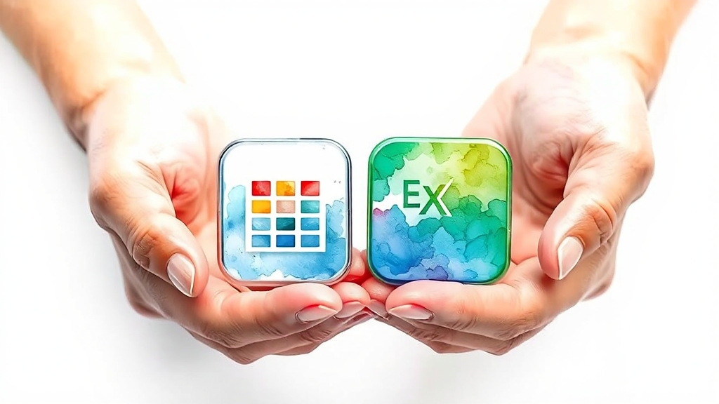 구글 vs MS 엑셀 앱 비교 (watercolor 스타일)