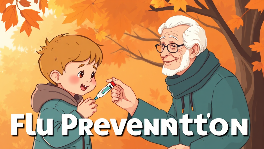 독감 백신 접종 시기 및 권장 대상 (illustration 스타일)
