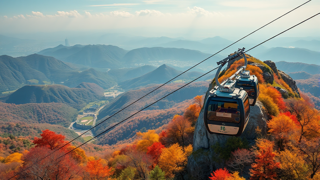 케이블카 탑승 후 경관 및 사진 명소 (realistic 스타일)
