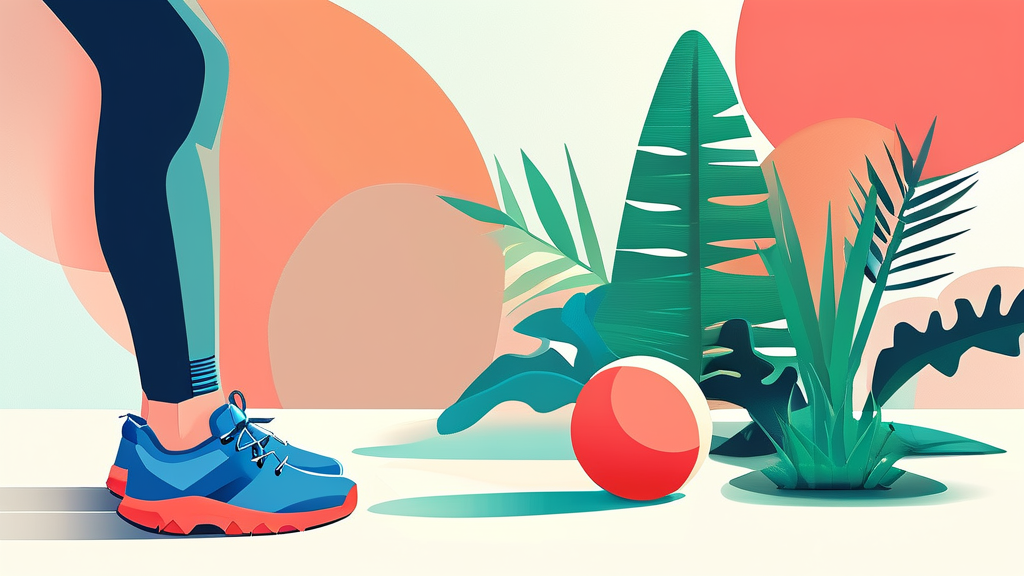 족저근막염 통증 완화를 위한 강화 운동 (illustration 스타일)