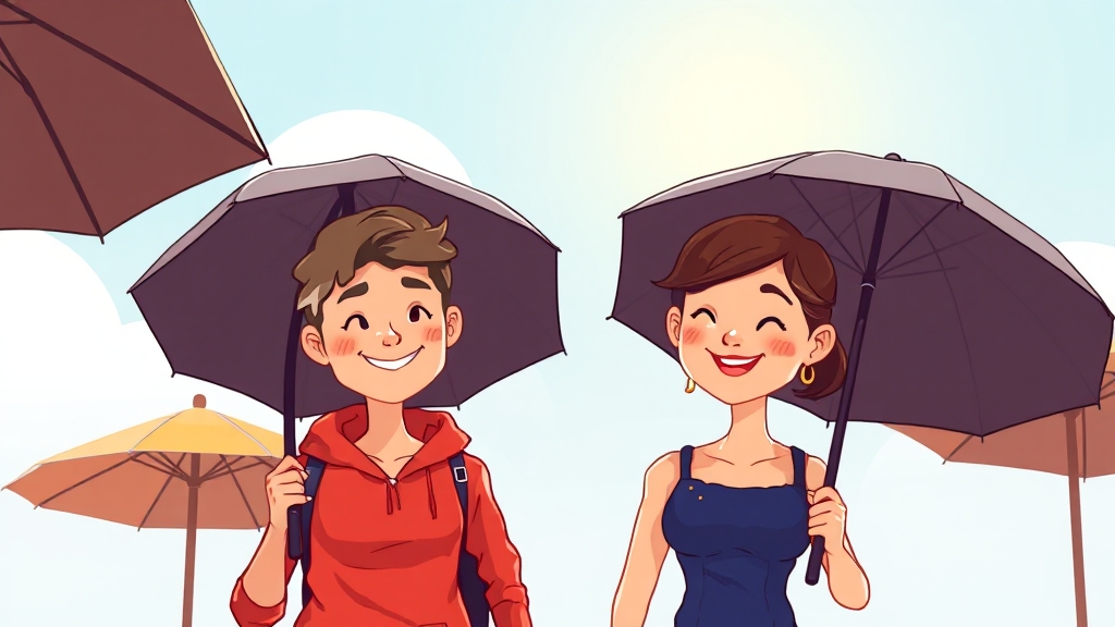 우산, 양산 활용법 (cartoon 스타일)