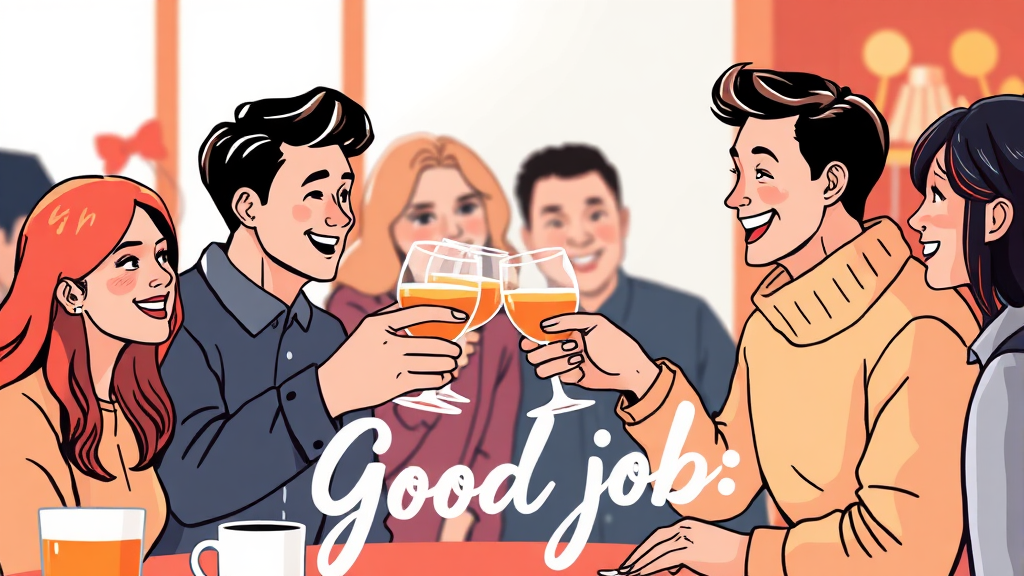 직장 동료를 위한 연말 인사 (illustration 스타일)