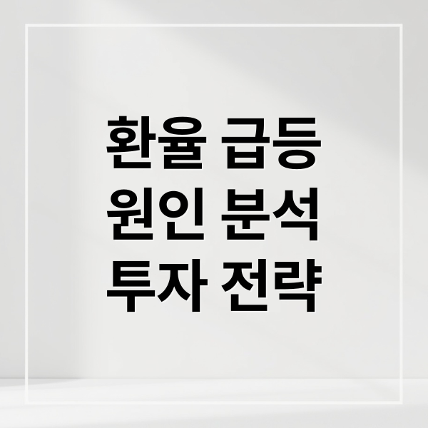 환율 급등
원인 분석
투자 전략 (원달러 환율 전망 최고치)