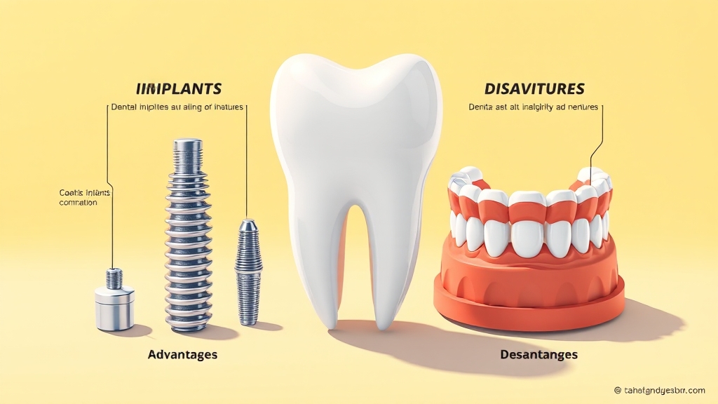 임플란트 vs 틀니 비교 (cartoon 스타일)