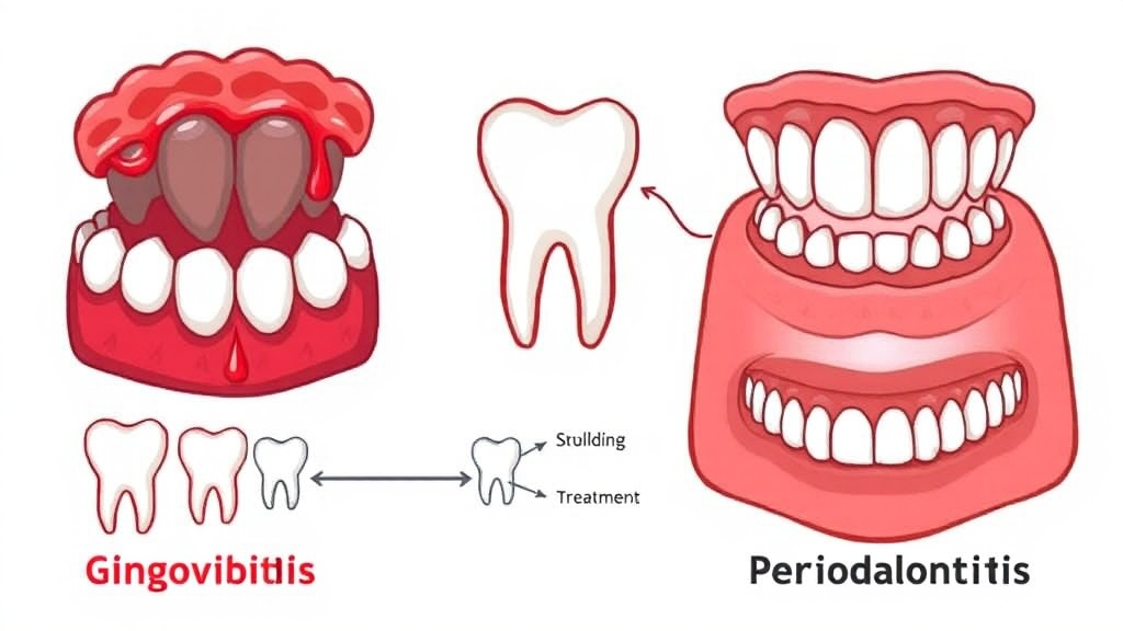 치은염과 치주염, 뭐가 다를까? (cartoon 스타일)