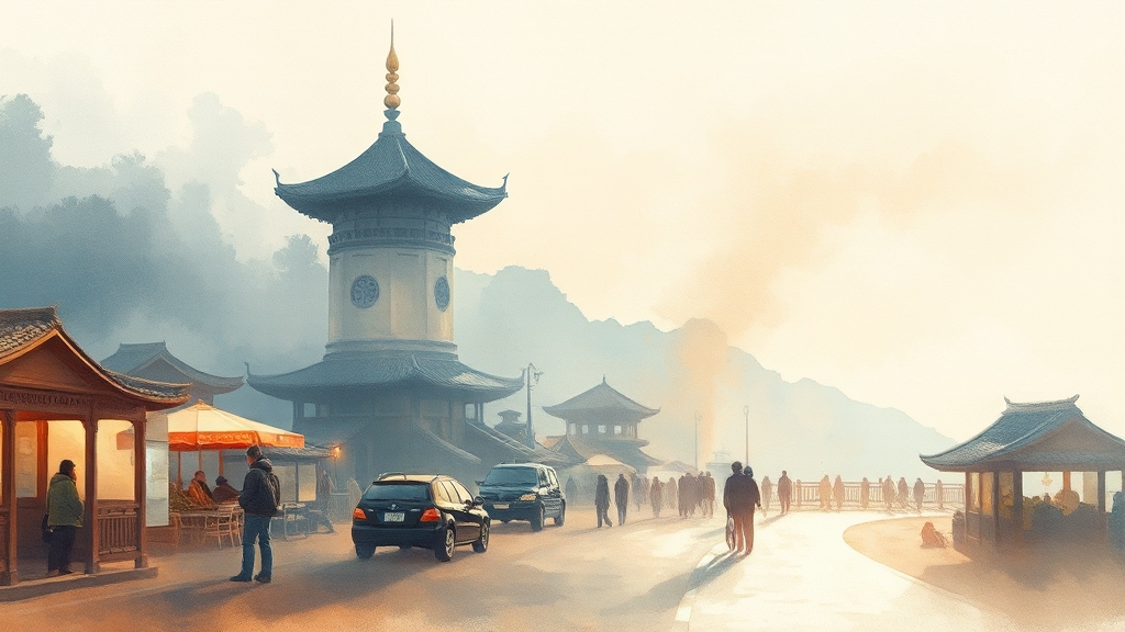 주변 맛집 및 추천 코스 (watercolor 스타일)