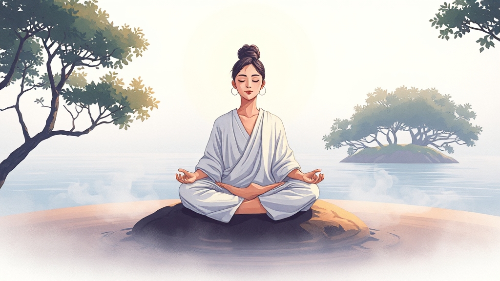 현재에 집중하는 마음챙김 명상 (illustration 스타일)