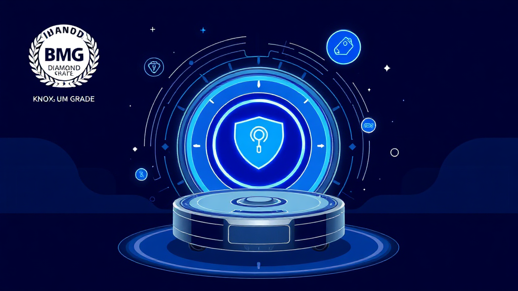 삼성 블루패스 로봇청소기: 똑똑한 AI로 완성하는 완벽한 집안 청소 6 안심하고 사용하세요: 삼성만의 강력한 보안 솔루션 (illustration 스타일)