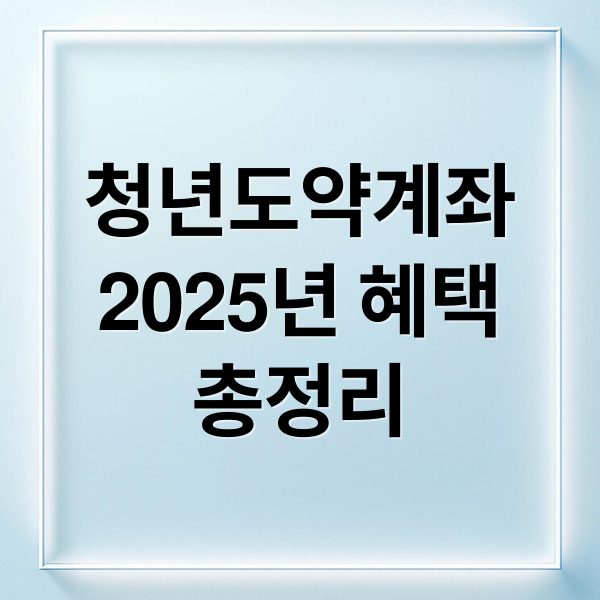 청년도약계좌
2025년 혜택
총정리 (청년도약계좌 조건 혜택)