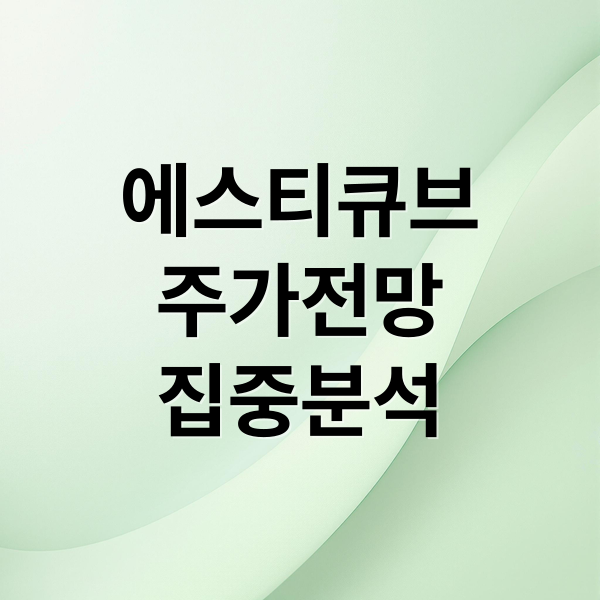 에스티큐브
주가전망
집중분석 (에스티큐브 주가 전망)