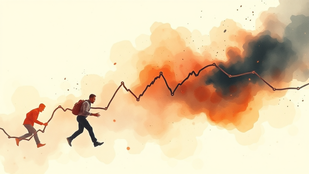 반대매매의 위험성: 연쇄 작용과 시장 파급 효과 (watercolor 스타일)