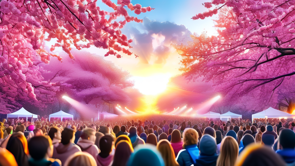 체리블라썸 뮤직 페스티벌: 라인업과 즐길 거리 (realistic 스타일)