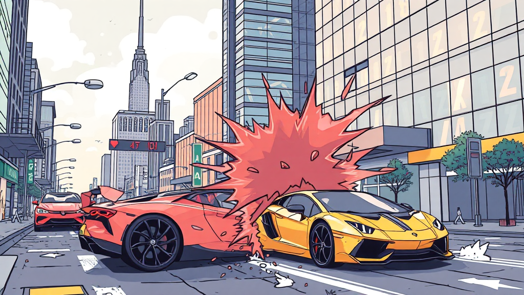 전기차와 자동차보험 대물배상 10억 한도의 필요성을 표현한 일러스트