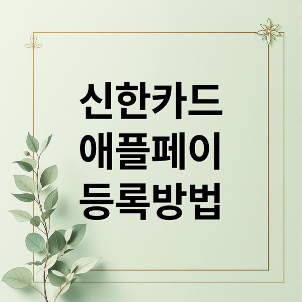 신한카드
애플페이
등록방법 (신한카드 애플페이 사용법)