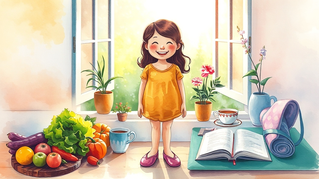 예방 위한 생활 습관 (watercolor 스타일)