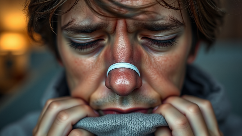 비후성 비염의 주요 증상 (realistic 스타일)