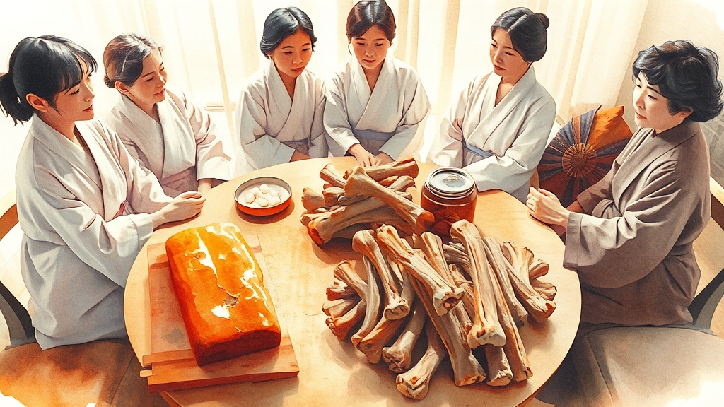 청국장이 뼈 건강에 미치는 영향 (watercolor 스타일)