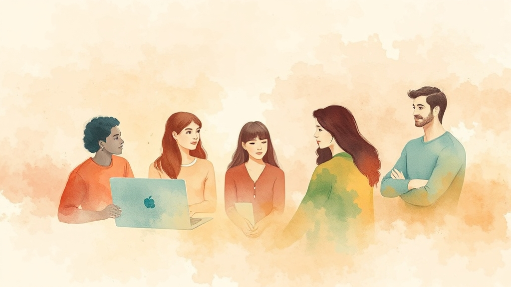 이러닝센터 활용법 (watercolor 스타일)