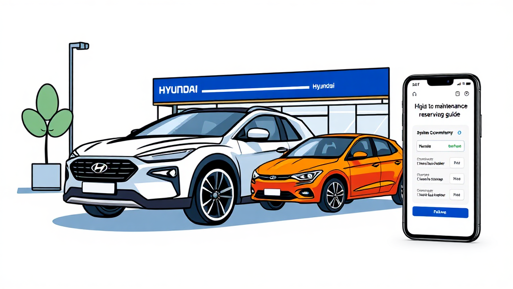 서비스센터 예약 방법 (cartoon 스타일)