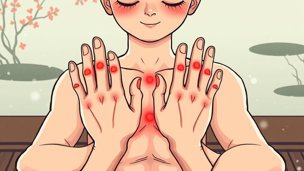 급체 시 활용 지압법 (cartoon 스타일)