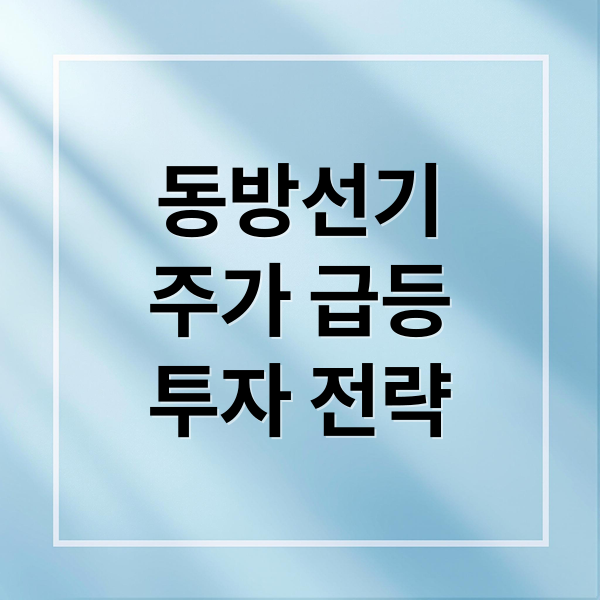 동방선기
주가 급등
투자 전략 (동방선기 주가 전망)