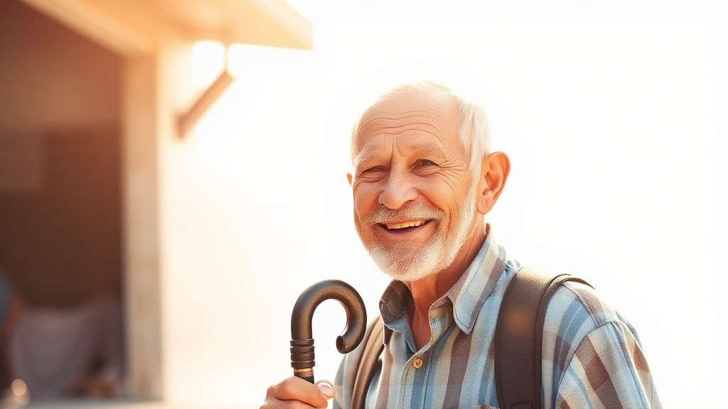 든든한 노후, 기초연금과 함께! (watercolor 스타일)