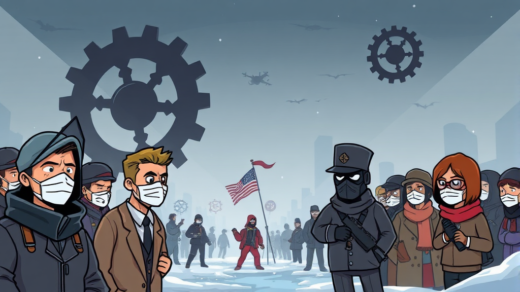 국내 정치 답보 상태 (cartoon 스타일)