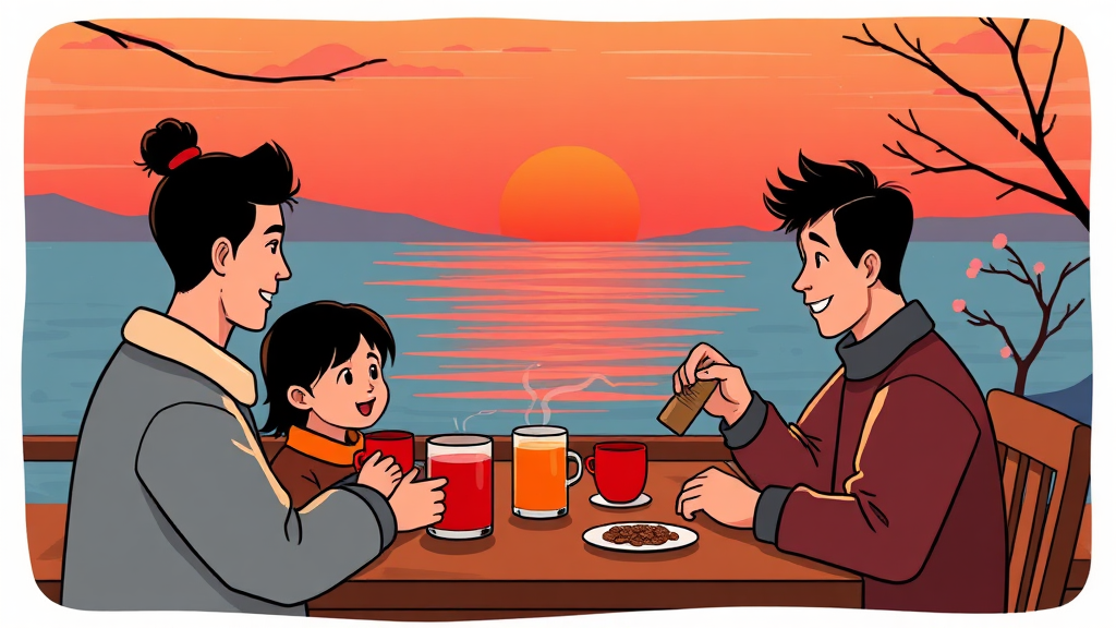 인천 해돋이 명소: 교통 및 편의시설 안내 (cartoon 스타일)