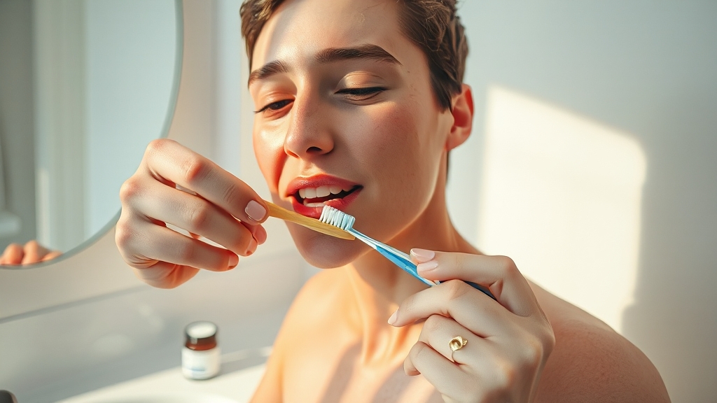 교정 중 구강 건강 관리의 핵심 (watercolor 스타일)