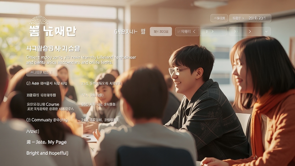평생학습포털 주요 기능 & 팁 (realistic 스타일)
