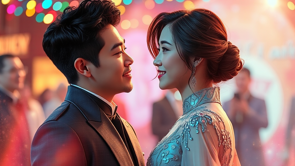 청룡영화제, 그 화려한 개막 (watercolor 스타일)