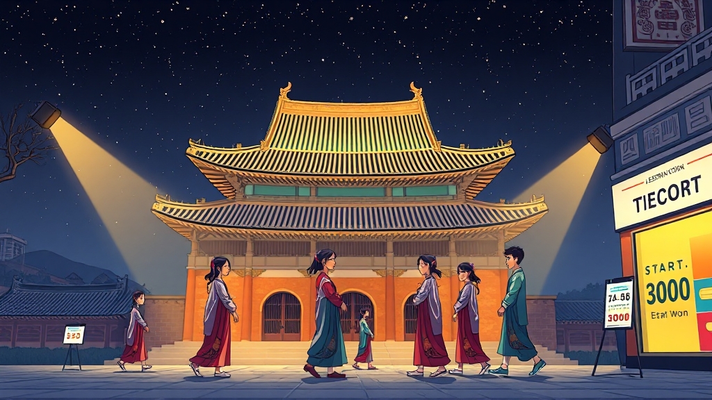 야간개장 예매 방법 및 가격 (cartoon 스타일)