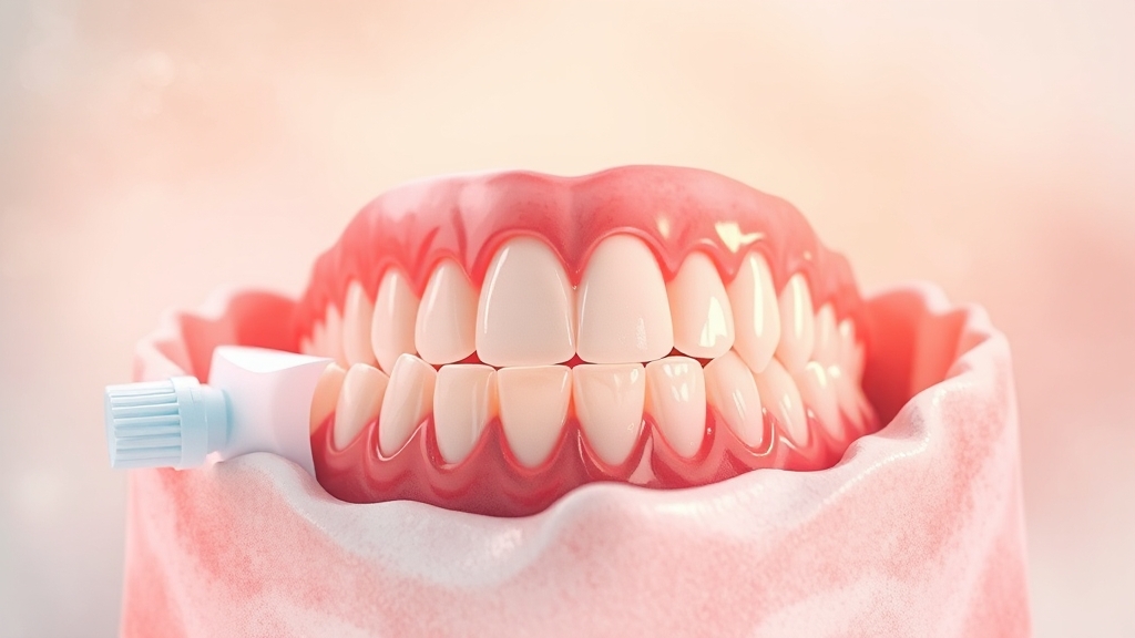 민감한 잇몸을 위한 알란토인 치약 원리 (watercolor 스타일)