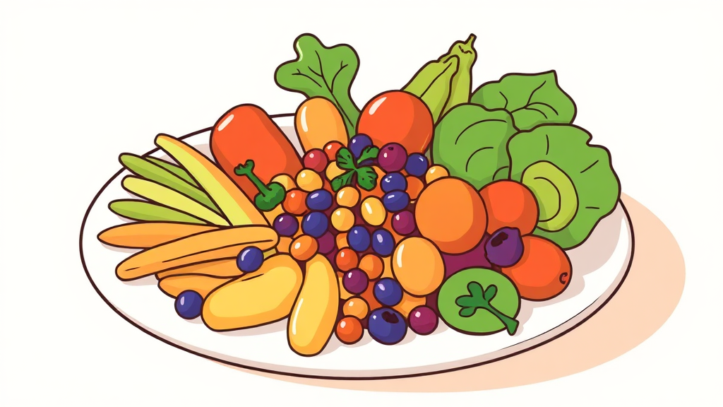 균형 잡힌 식단을 위한 식이요법 (illustration 스타일)