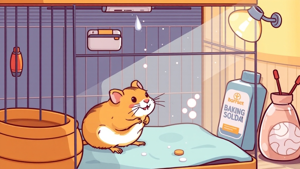 골든햄스터 냄새 관리 (illustration 스타일)