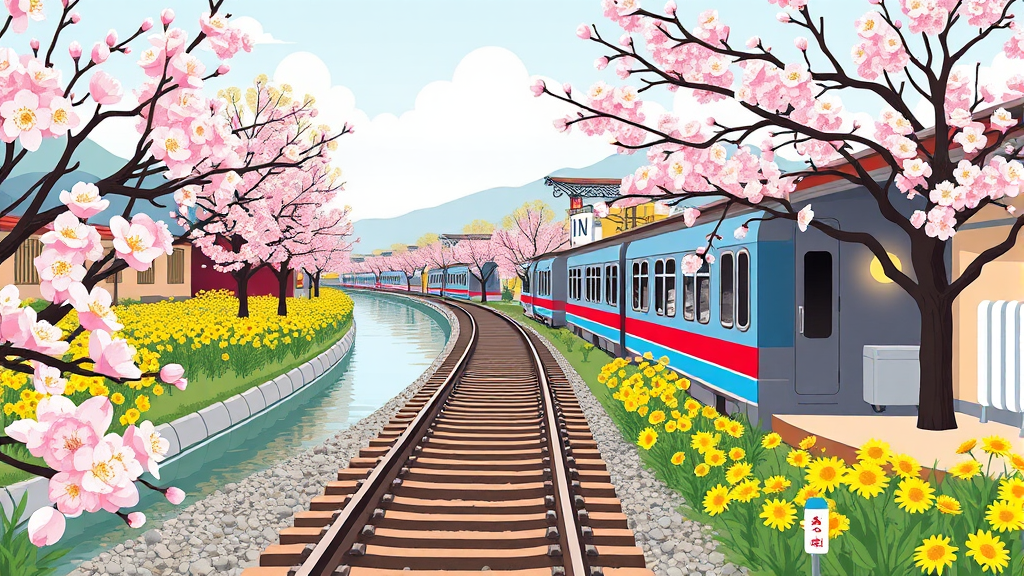 경남 봄 축제, 나만의 특별한 여행 만들기 (illustration 스타일)