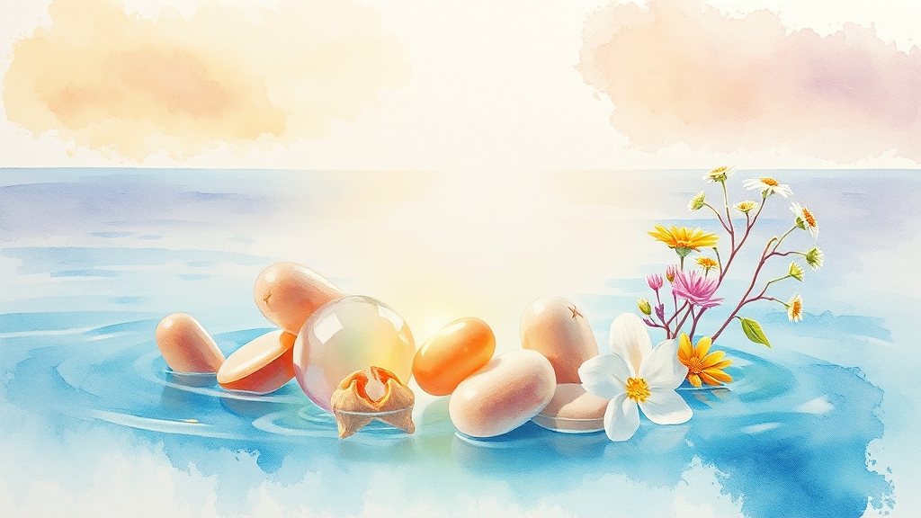 관절 건강, 필수 성분은? (watercolor 스타일)