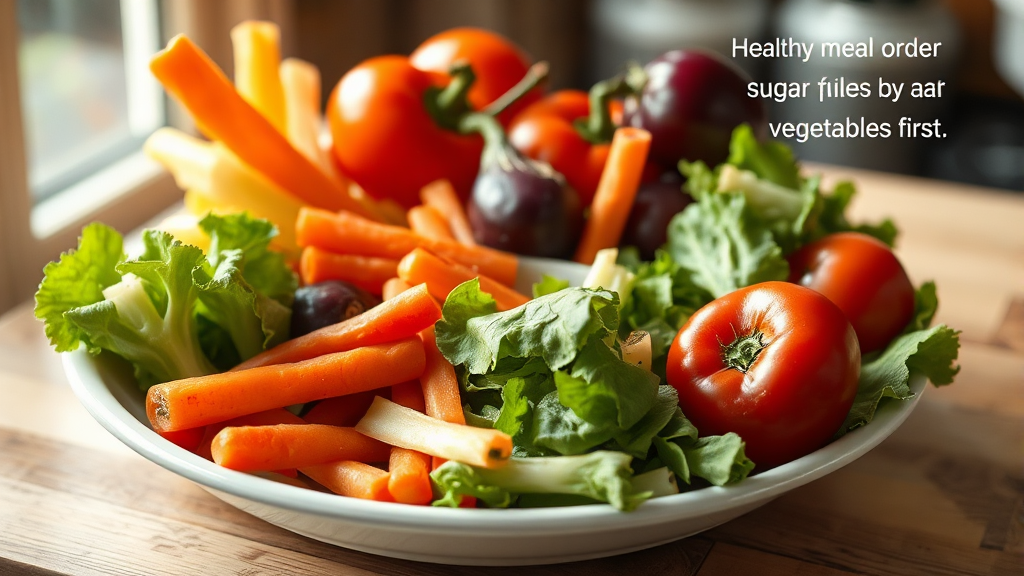 식사 순서, 왜 채소를 먼저 먹어야 할까? (realistic 스타일)