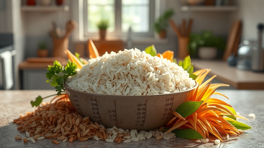 당뇨 쌀, 혈당 관리에 도움 (realistic 스타일)