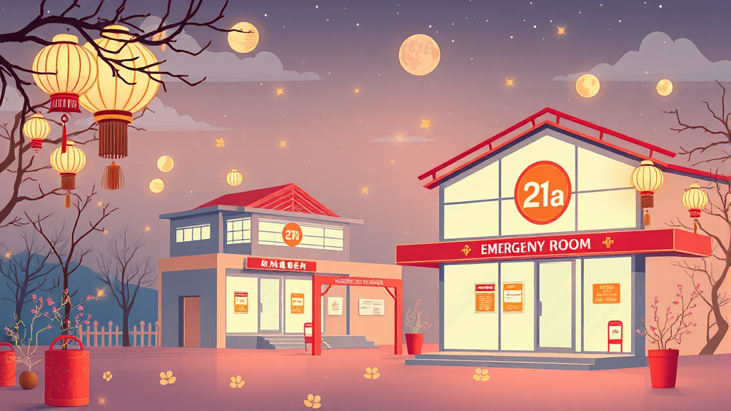 설 연휴 의료 공백 최소화: 응급의료기관 운영 현황 (illustration 스타일)