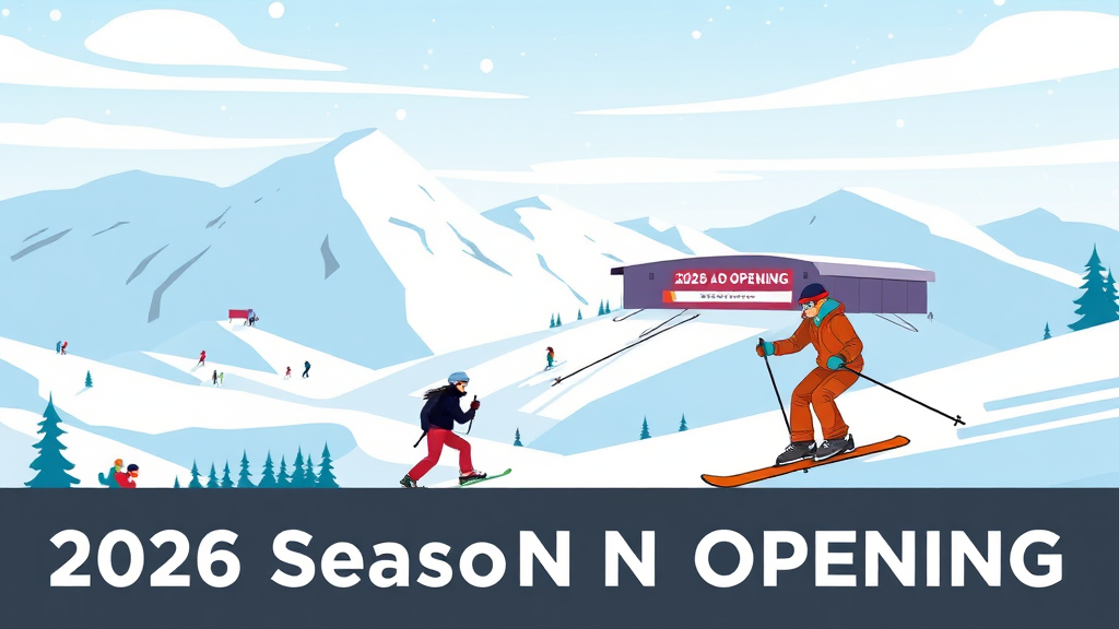 주요 스키장 개장 예상 시기 (cartoon 스타일)