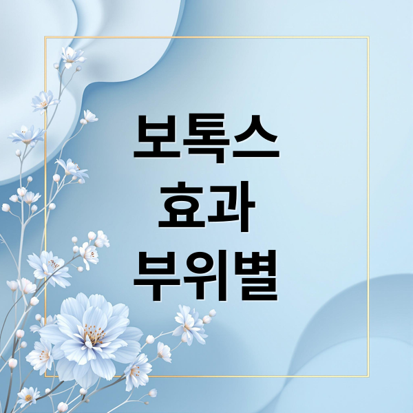 보톡스
효과
부위별 (보톡스 부위별비용과 주의사항)