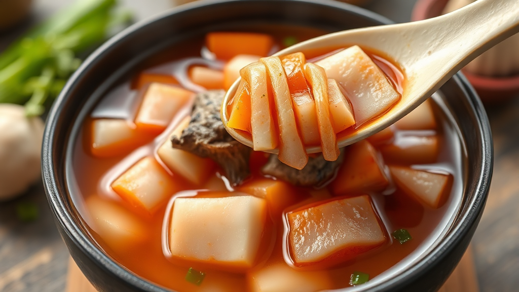 김치 육수, 깊은 맛의 핵심 (realistic 스타일)