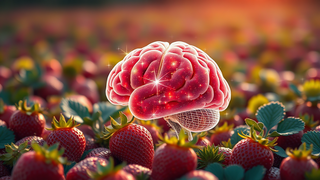 딸기의 치매 예방 효과, 자세히 알아보기 (realistic 스타일)