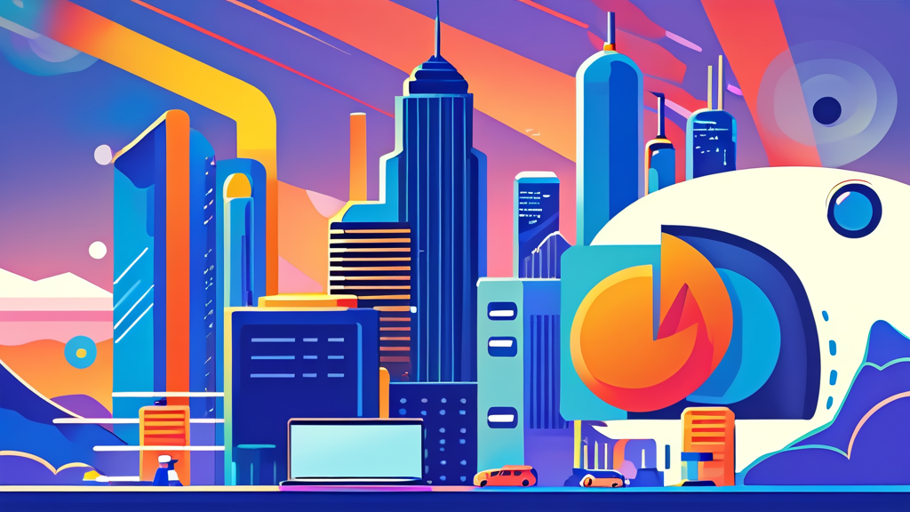 미래 전망: 에너지 기술과 AI 칩 공개 (cartoon 스타일)