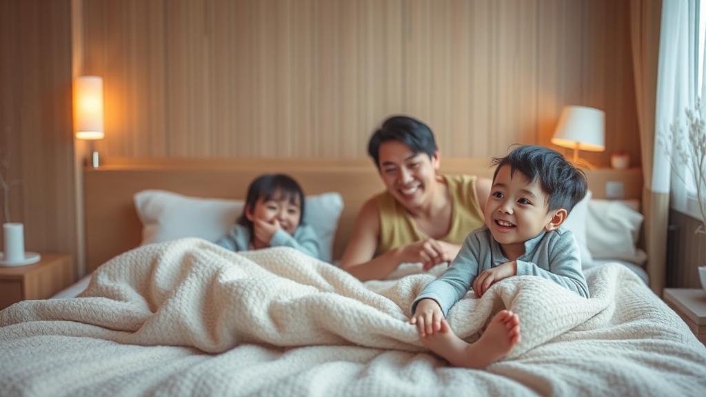 객실 정보: 패밀리룸 & 온돌룸 (realistic 스타일)