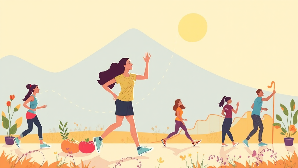 생활 습관으로 혈당 스파이크 예방 (illustration 스타일)